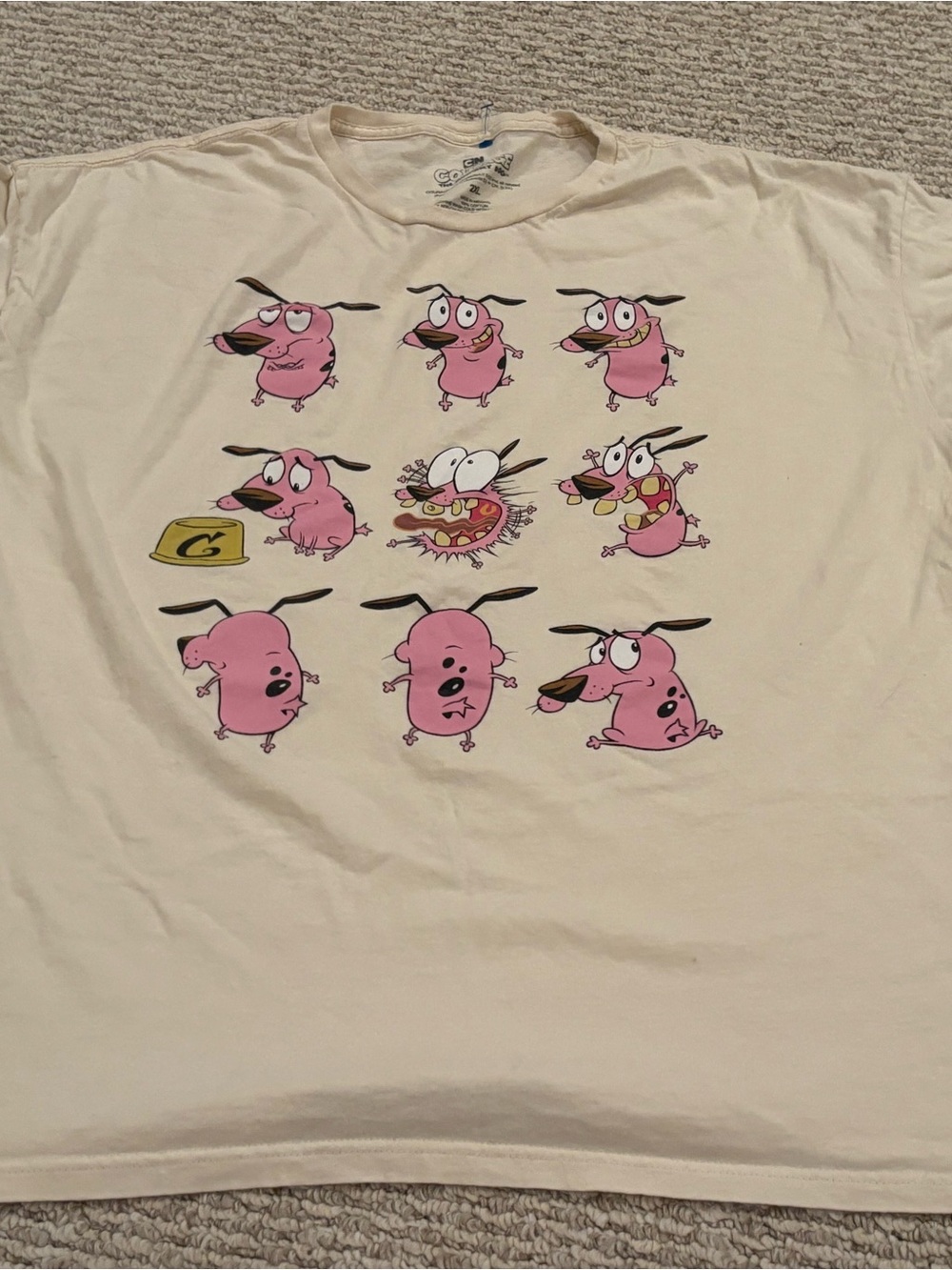 Cartoon Network Courage The Cowardly dog Men’s XXL 2XL T-shirt Cotton